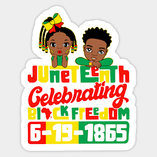 kids Juneteenth Celebrating Black Freedom 1865 Afro American Sticker